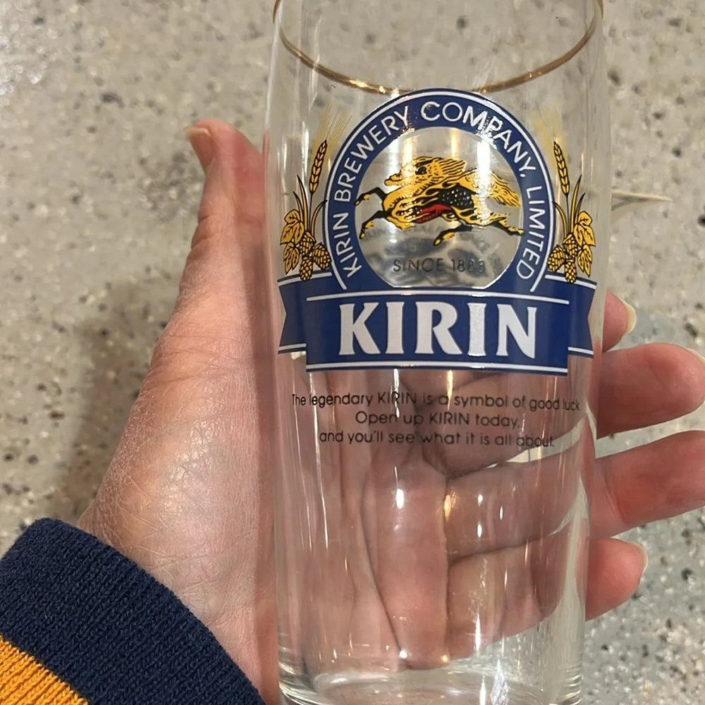 VTG COLUMBIA HOUSE COLLECTIBLES KIRIN GREG JACKSON 24KT RIMMED GLASS